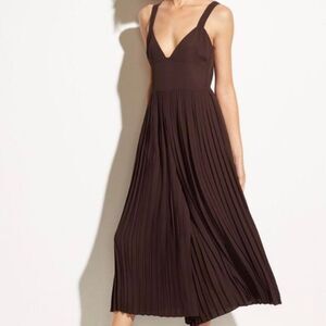 Vince Brown Pleated Jumpsuit dress